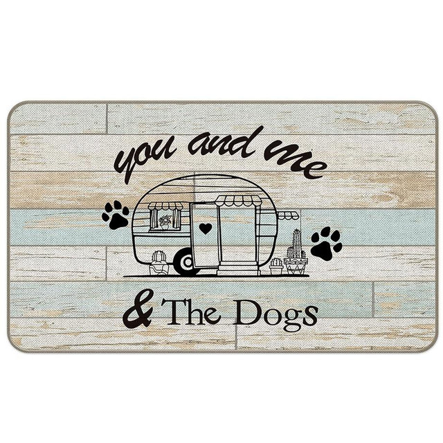 MIXDING You and Me and The Dogs Camper Entrance Door Mat 17x30 Inch Doormats Decor, Dog Lover Home Rv Front Door Porch Outdoor Indoor Decorations