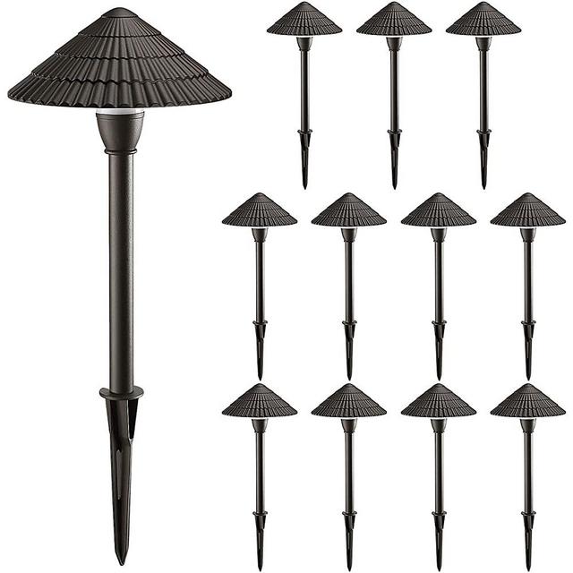 LEONLITE 12-Pack 3W 12V LED Low Voltage Landscape Lights, Mushroom Shape Waterproof Pathway Lights, Garden Lights, 5-Year Warranty, ETL Listed, 3000K Warm White