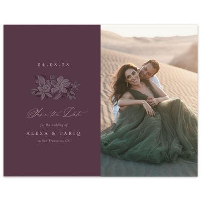 Dark Plum, Purple Wedding Digital Save the Date - Siena Classic