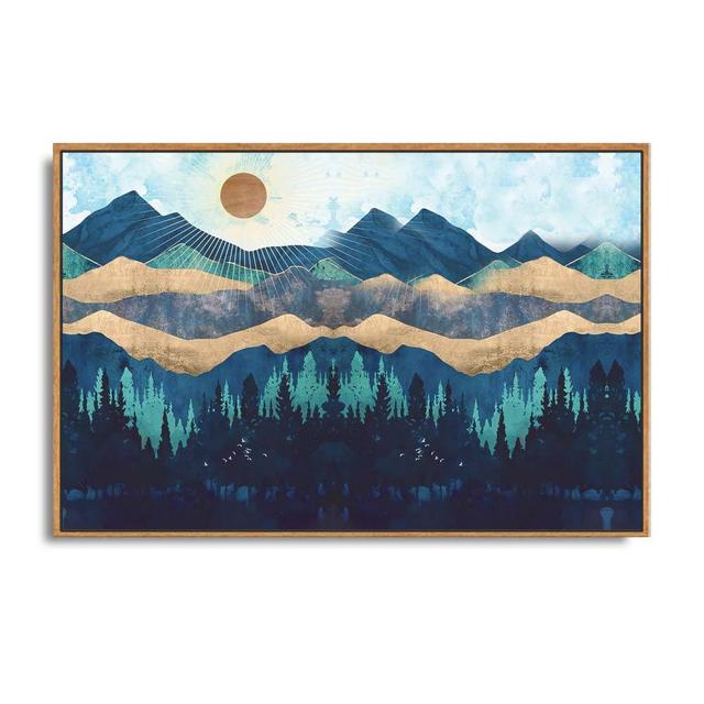 SIGNFORD Framed Canvas Home Artwork Decoration Abstract Mountain Nature Scenery Canvas Wall Art for Living Room, Bedroom - 24x36 inches