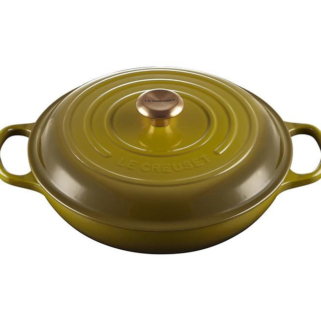 Le Creuset Enameled Cast Iron Signature Braiser, 3.5 qt., Olive