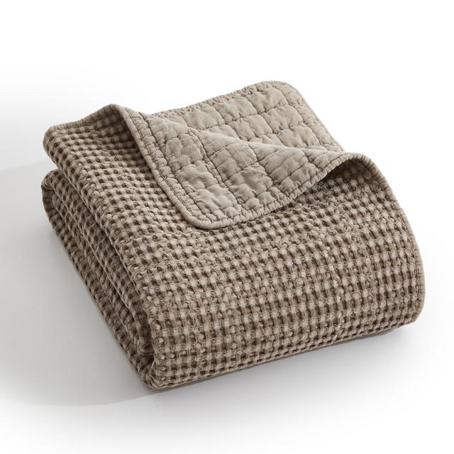 Mills Waffle Cocoa Quilted Throw - Levtex Home