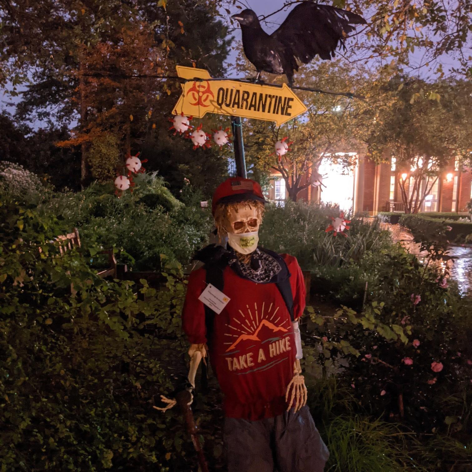 Halloween exhibit at Atlanta Botanical Gardens, funny scarecrow