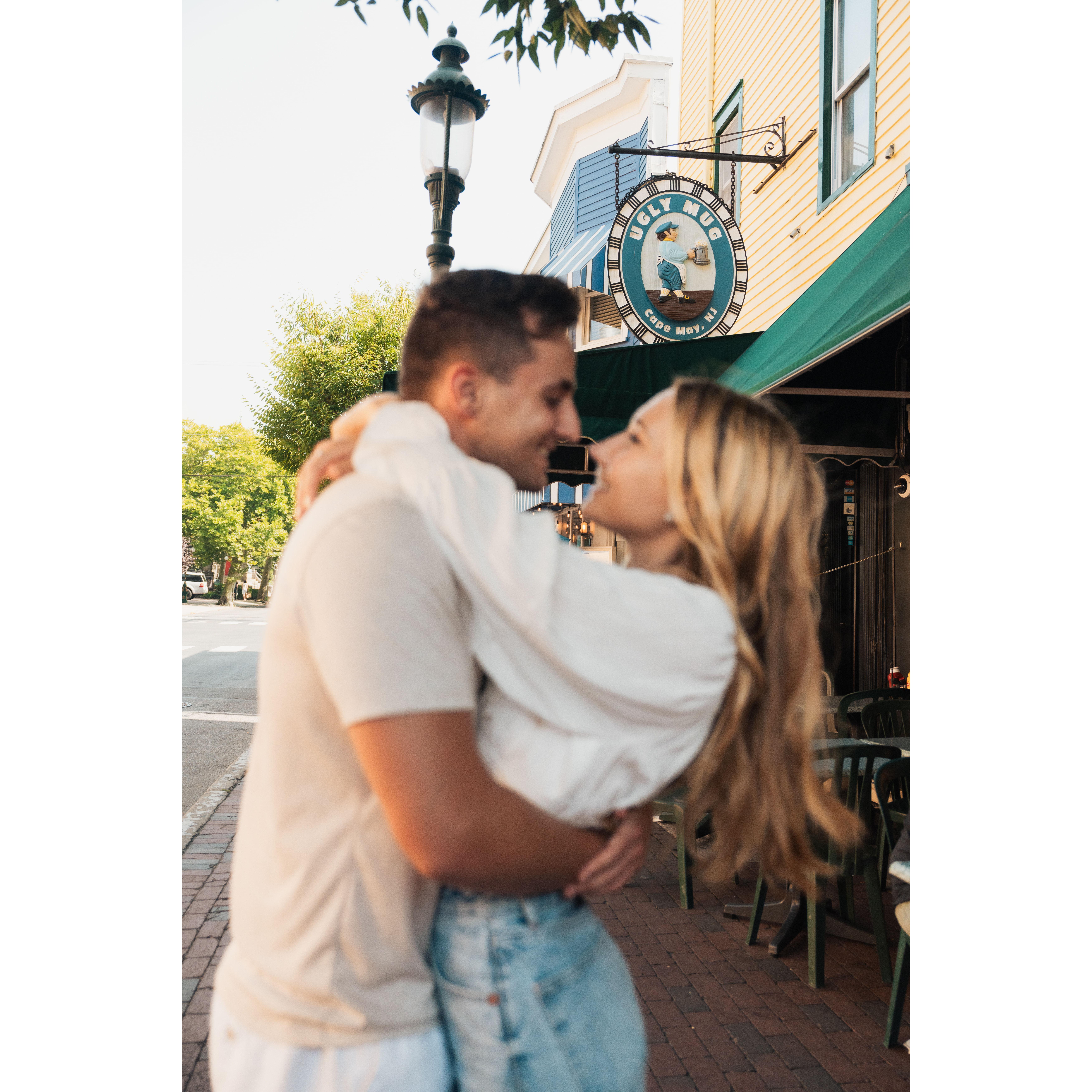 Photo taken in front of 'The Ugly Mug' where Greg asked Bri to be his!