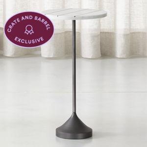 Prost Tall Brass and Marble Drink Table