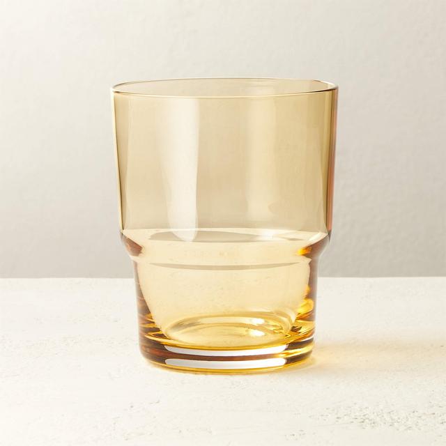 Whitney Amber Double Old Fashioned Glass