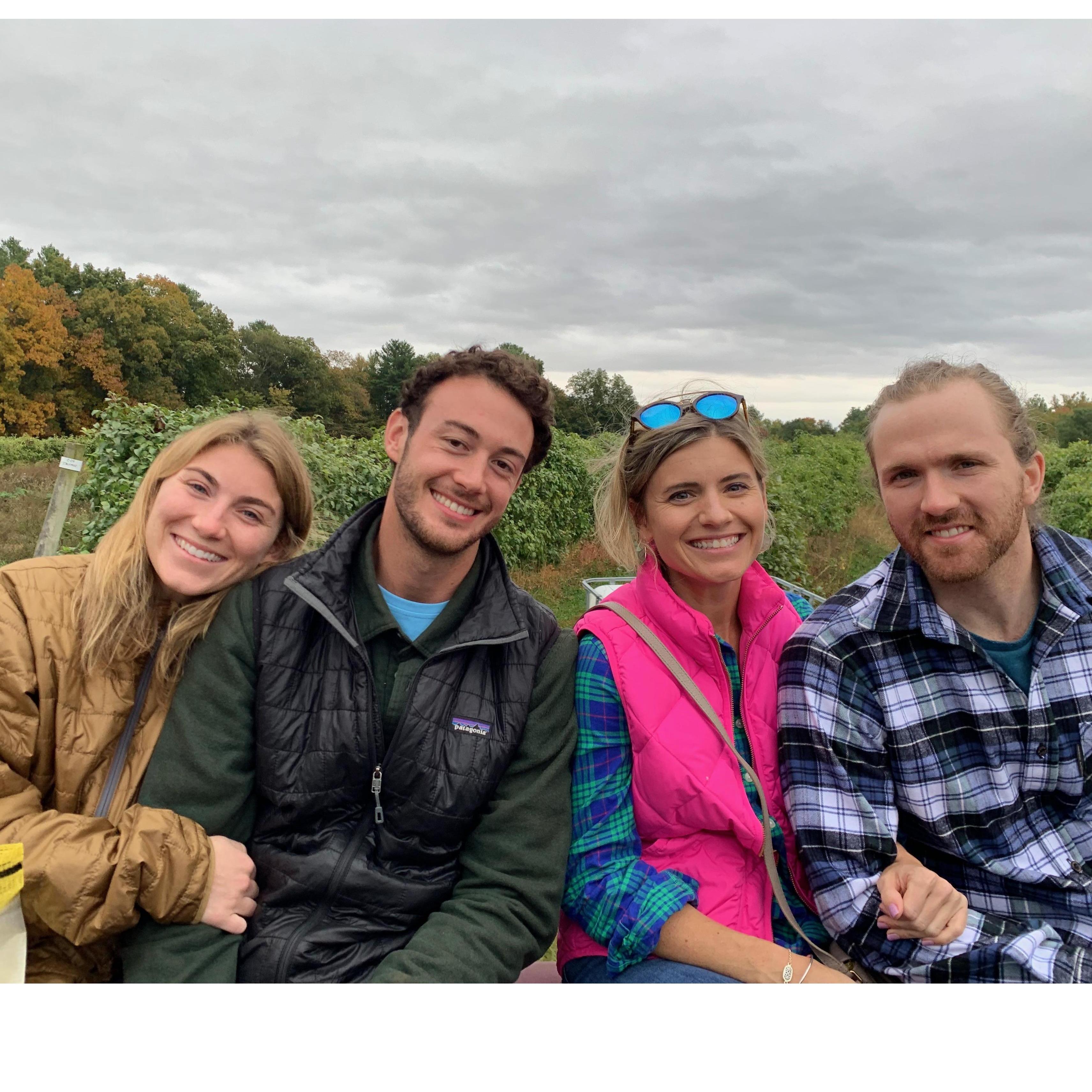With the in-laws! Apple picking with Margaret (Matron of Honor) and Nick (her husband)
