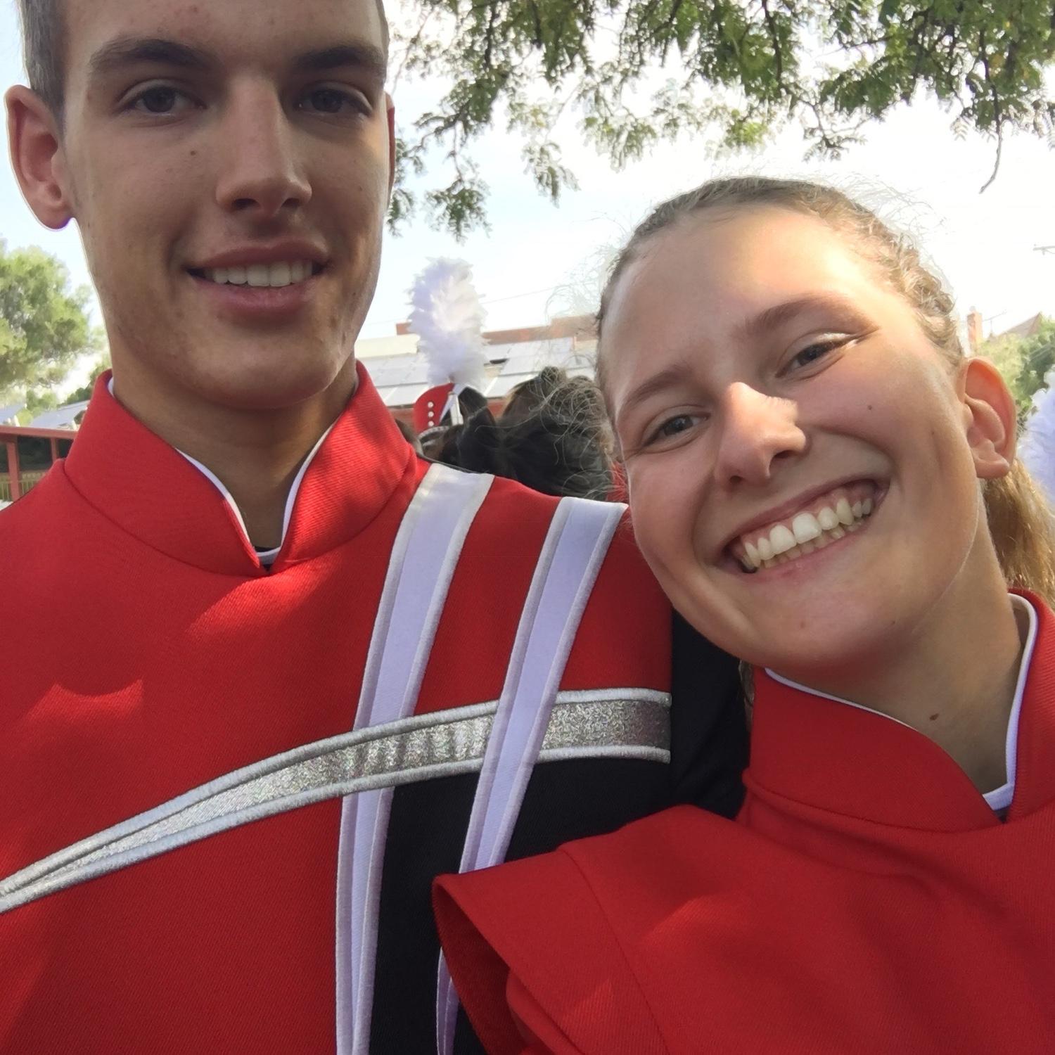 Senior year marching band parade in Pueblo.