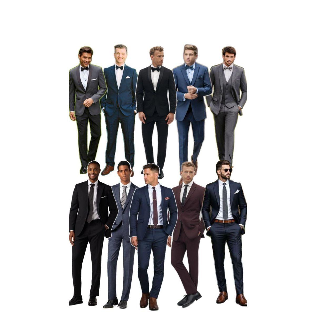 For men, tuxedos are the way to go- feel free to wear either a bowtie or a tie!