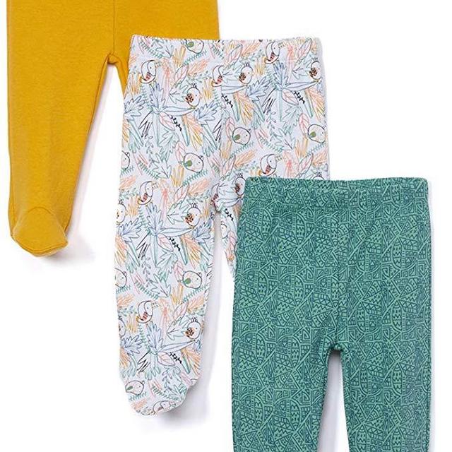 Spasilk Baby Boys 3 Pack Cotton Footed Pants