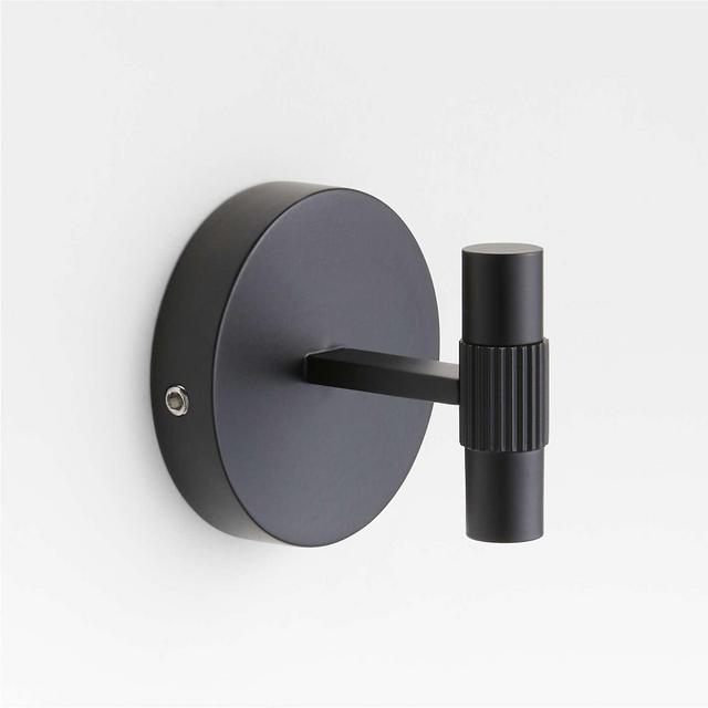 Modern Fluted Matte Black Bathroom Towel Hook