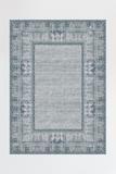 Vintage Daisy Bordered Blue Rug 5’x7’