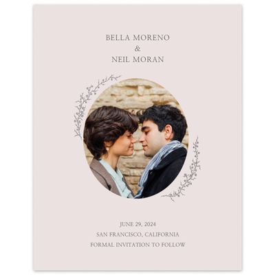 Light Mauve, Pink Wedding Digital Save the Date - Earlewood Photo