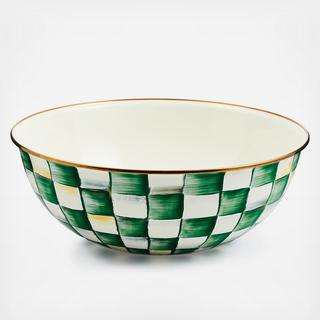 Emerald Check Stainless Steel Extra Large Everyday Bowl