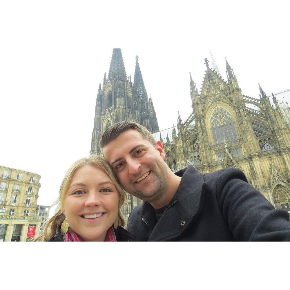 Claire's first trip to Germany; at the Cologne Cathedral, November 2016