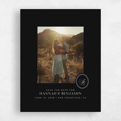 Black Wedding Save the Date - St Anne Photo