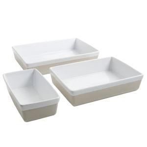 Martha Stewart 3 Piece Stoneware Bakeware Set - Gray