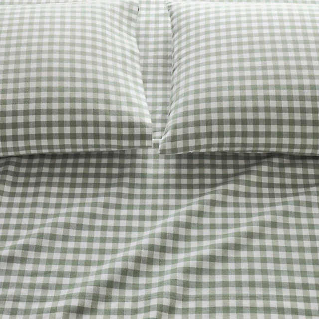 Cozy Gingham Organic-Cotton Flannel Sheets