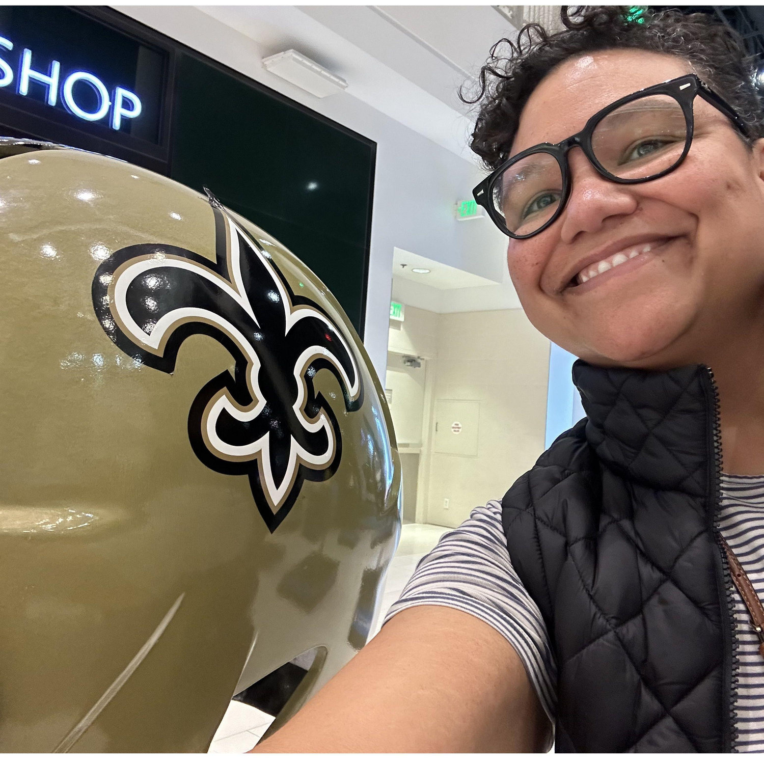 Two of Tully's favorite things! GO SAINTS. YAY CHAR!