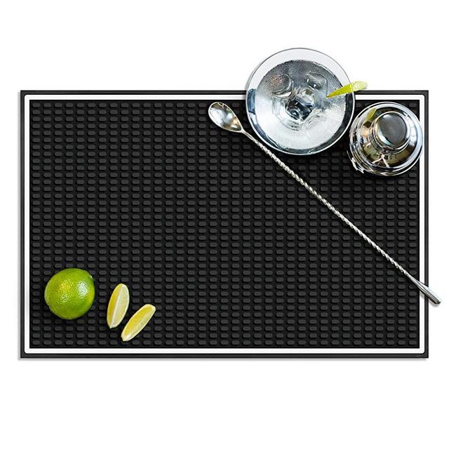 Bar Mat Spill Mat for Home Bar Decor for Home Durable Rubber 17.7" x 11.8" Small Large Home Bar Accessories Bar Gifts Bar Mats for Countertop
