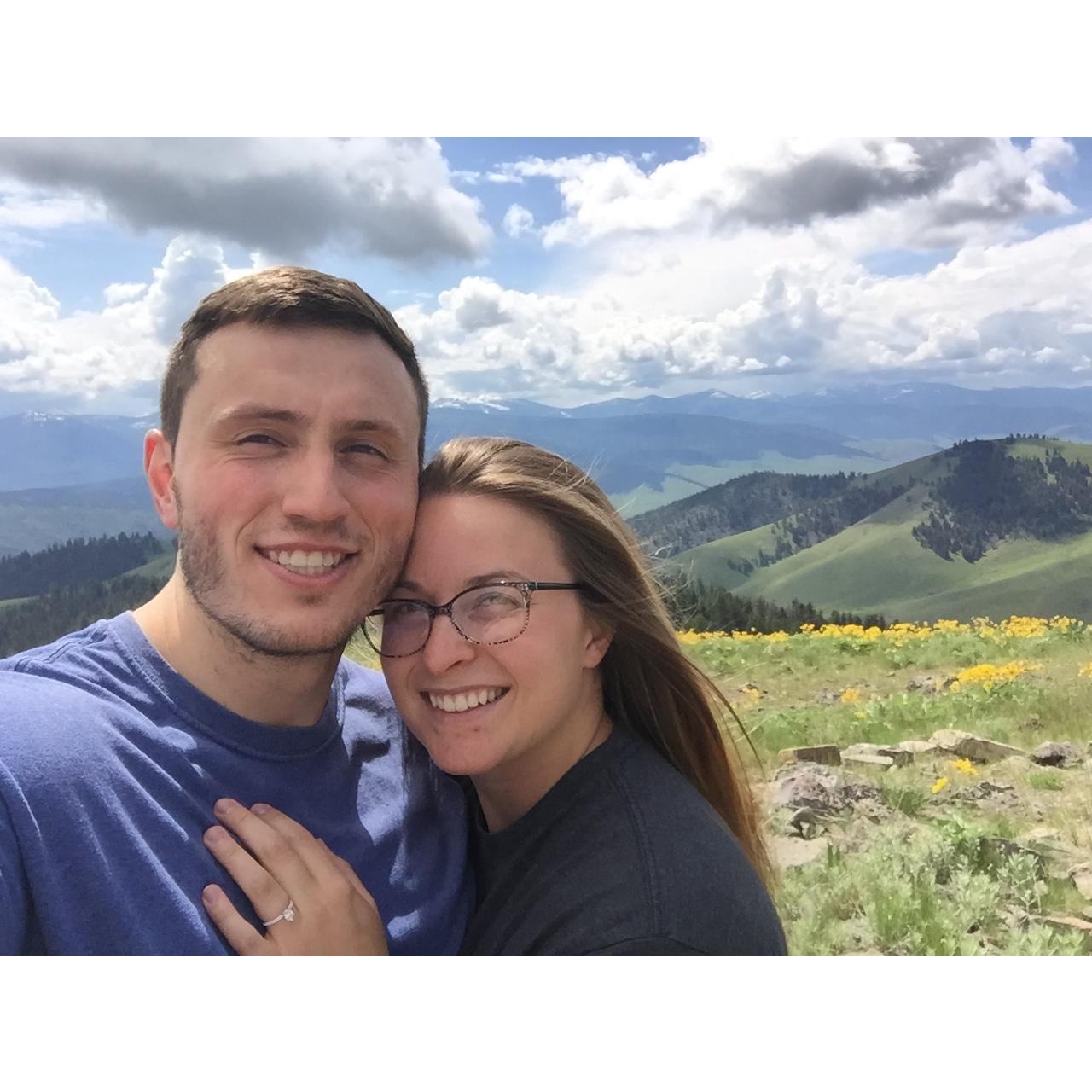 Minutes after Zach proposed - National Bison Range in Montana - May 2018