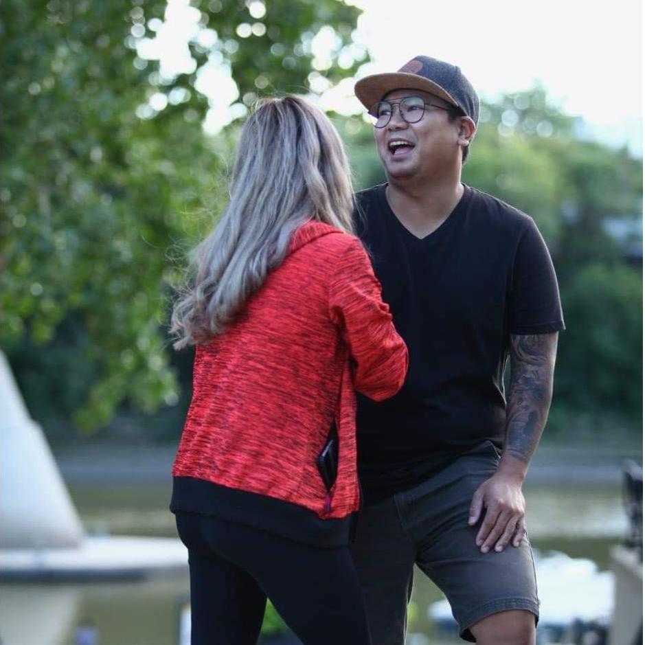 Goofing around at the Forks