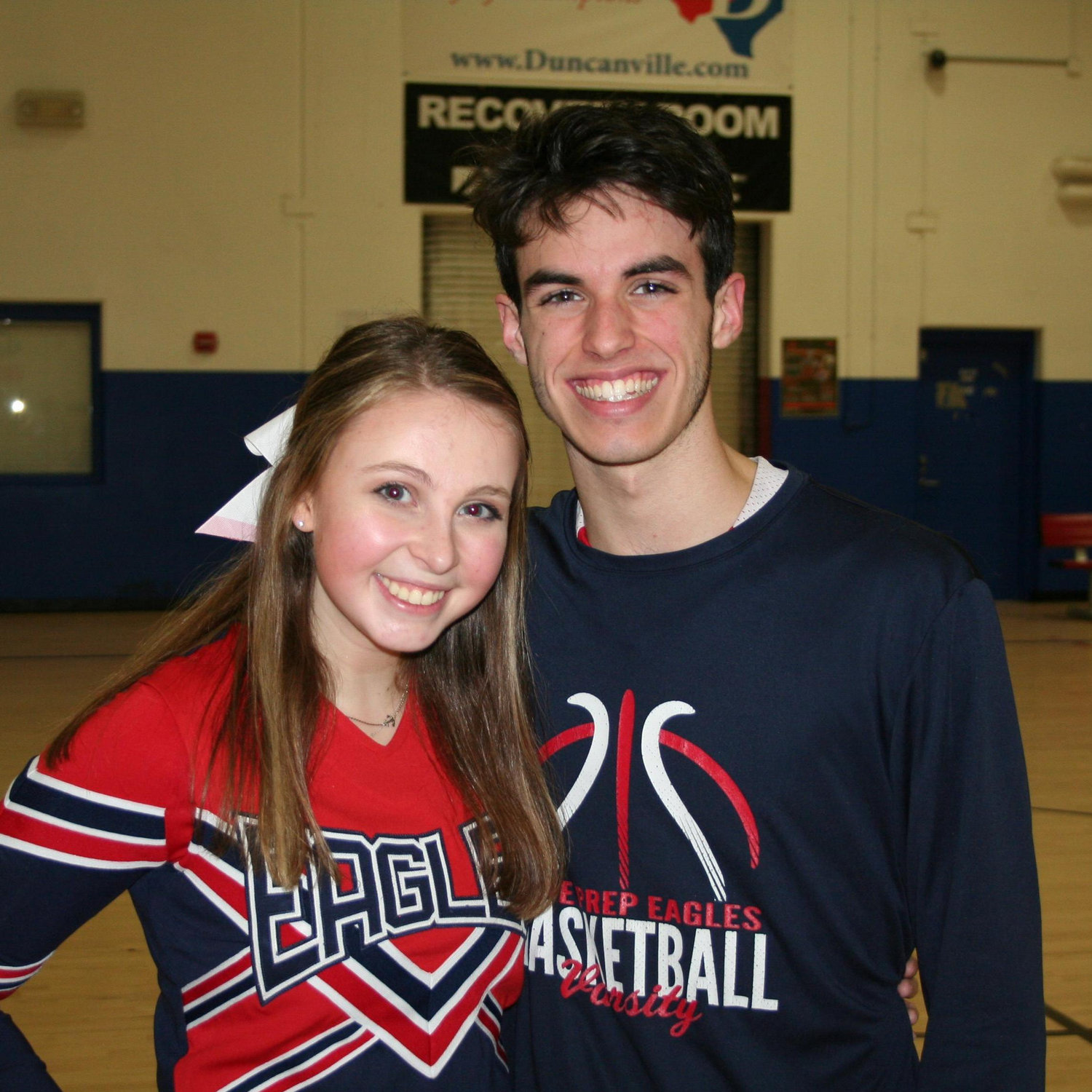 A basketball game during our senior year.