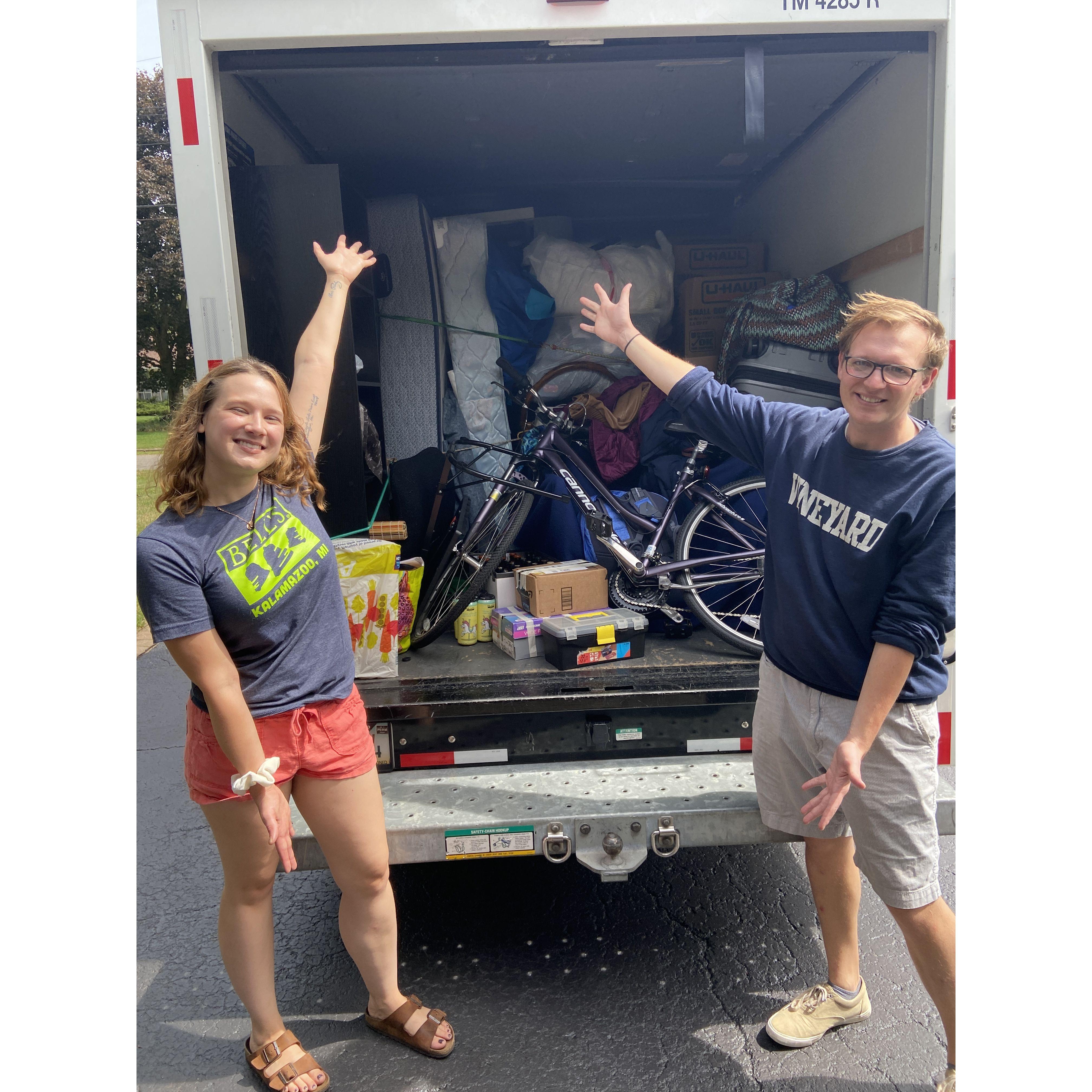 The packed U-Haul on Vanessa's move to Boston