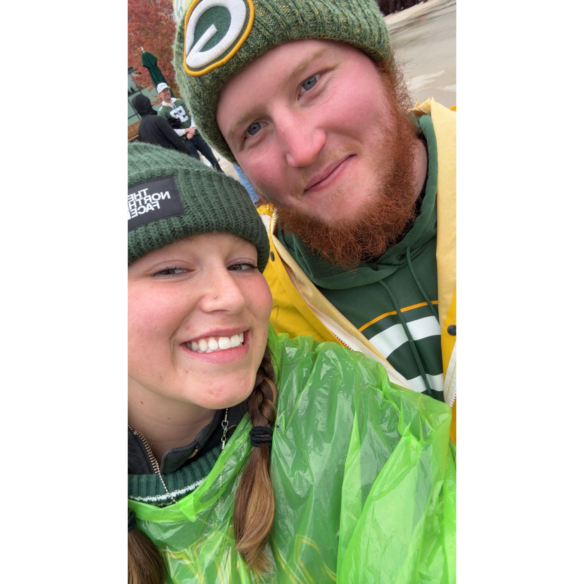Fun time at a Packer game together!🏈