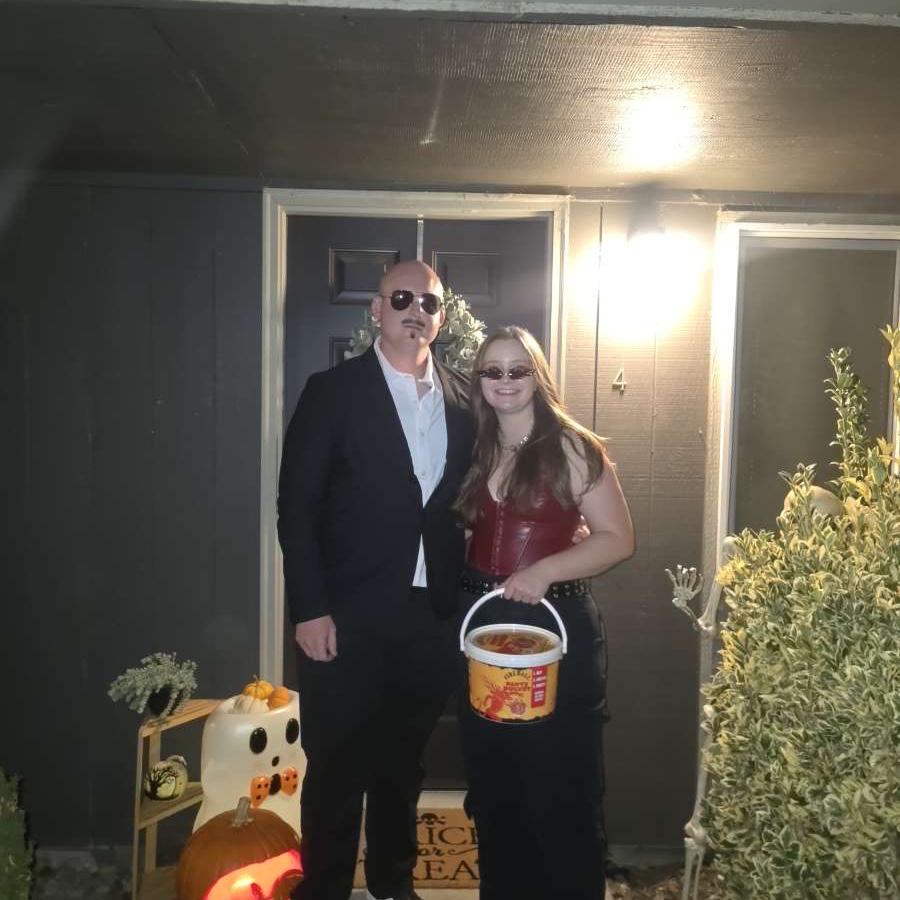 Couples costume! Pitbull and fireball