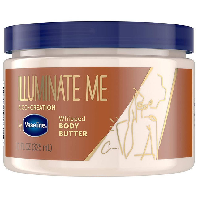 Vaseline Illuminate Me Body Butter Created for Melanin Rich Skin Whipped Body Butter Provides 24 Hour Moisturization for Dry Skin 11 oz