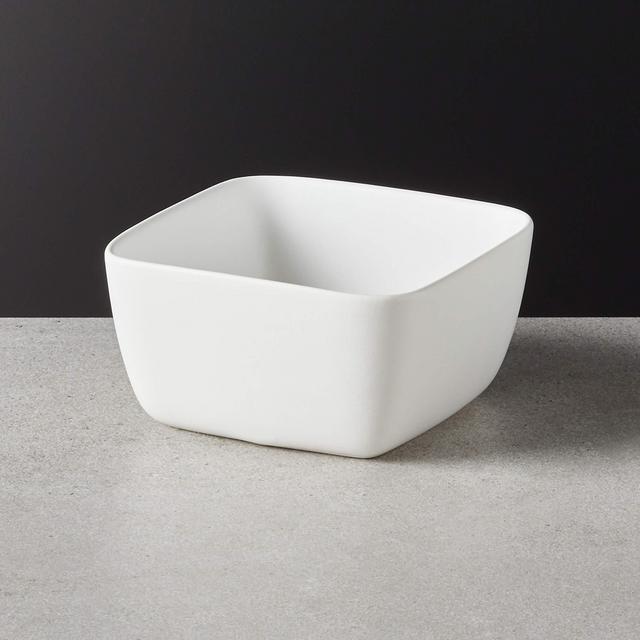 Crisp Matte White Square Soup Bowl