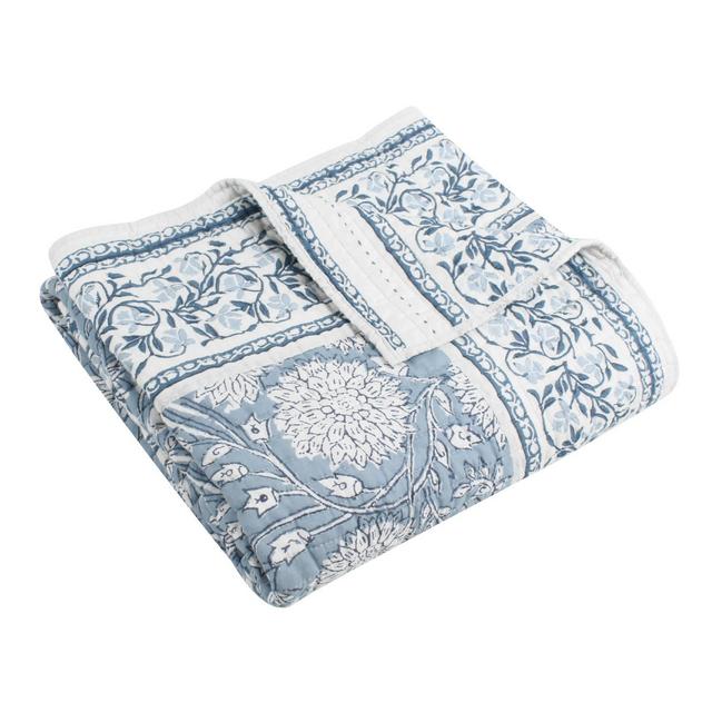 Adare Blue Quilted Throw - Levtex Home