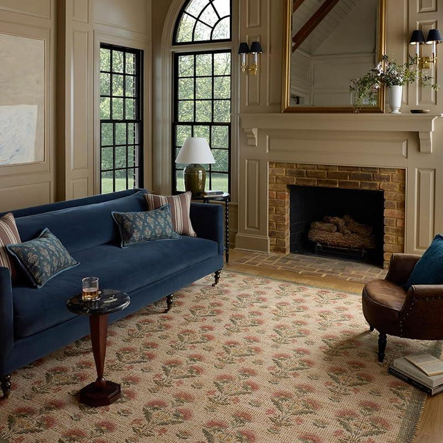 Loloi Chris Loves Julia Rue Collection RUE-01 Sage/Blush 2'-3" x 3'-9" Accent Rug Jute Neutral Floral Living Room Bedroom Rug