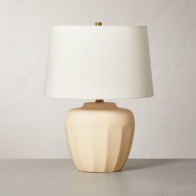 Faceted Ceramic Table Lamp Taupe/Cream - Hearth & Hand™ with Magnolia