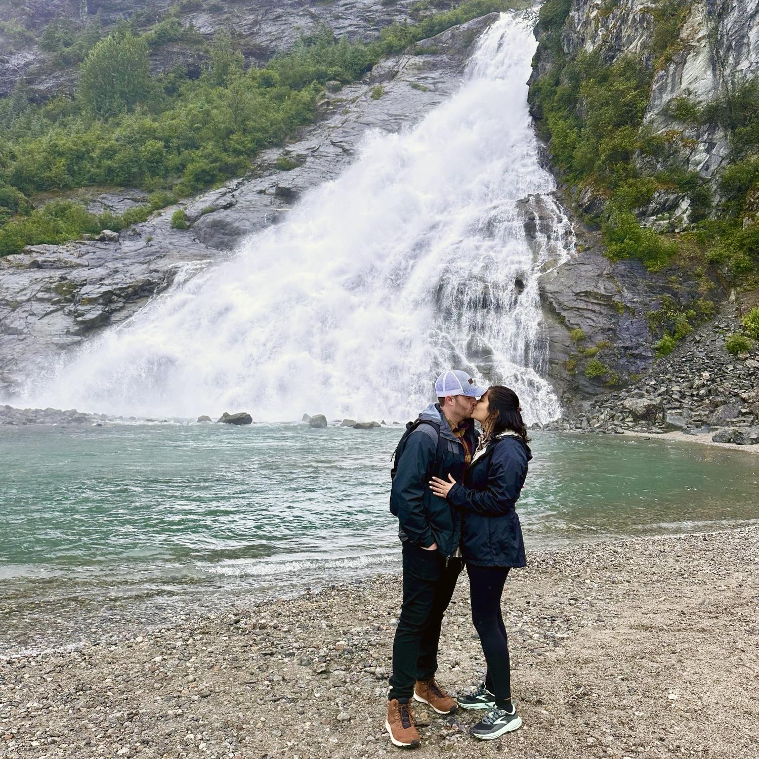 Brett proposed at Mendenhall Glacier in Juneau, Alaska.