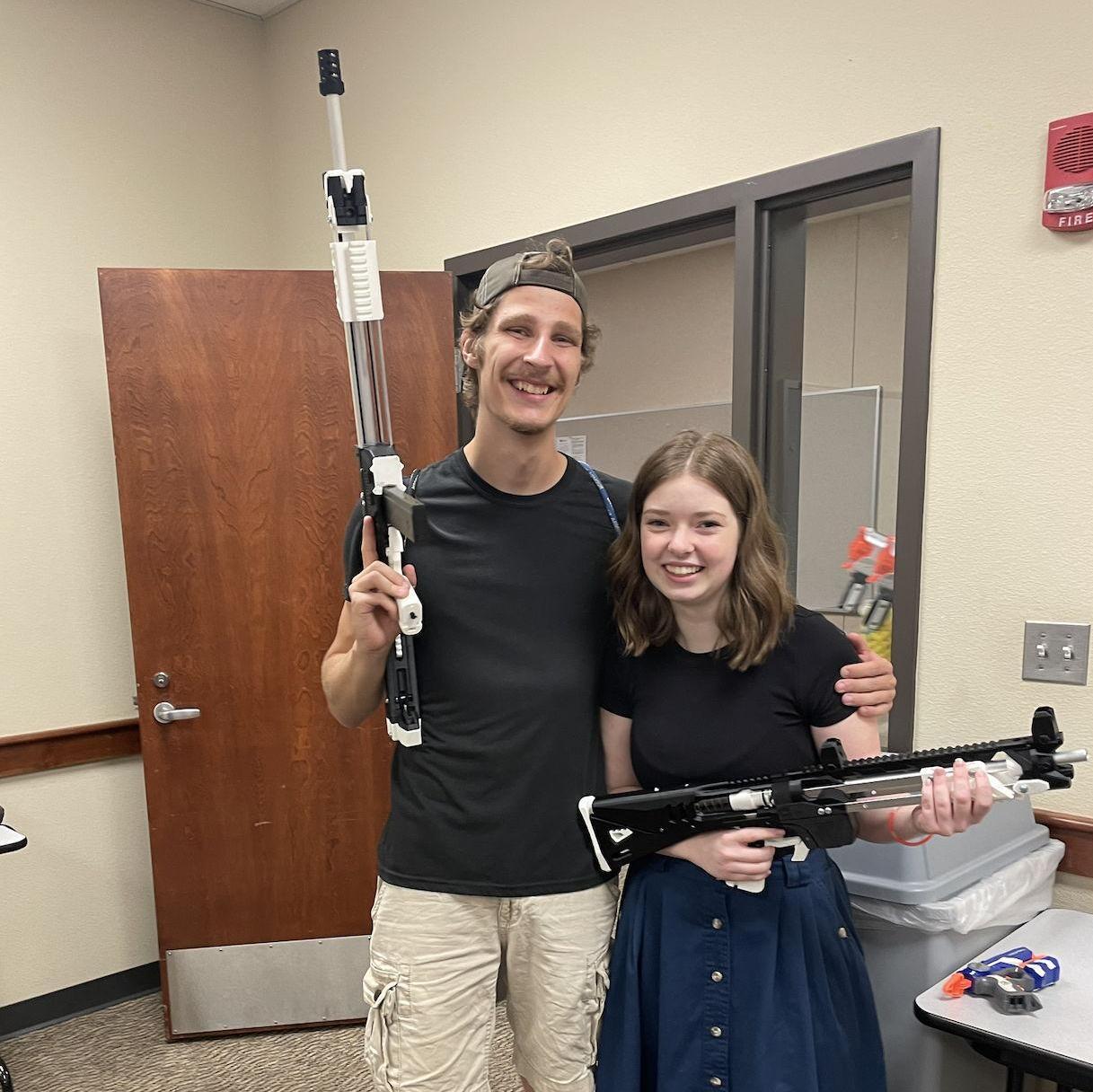 Ben's nerf guns that he 3D printed for the two of us
08/24