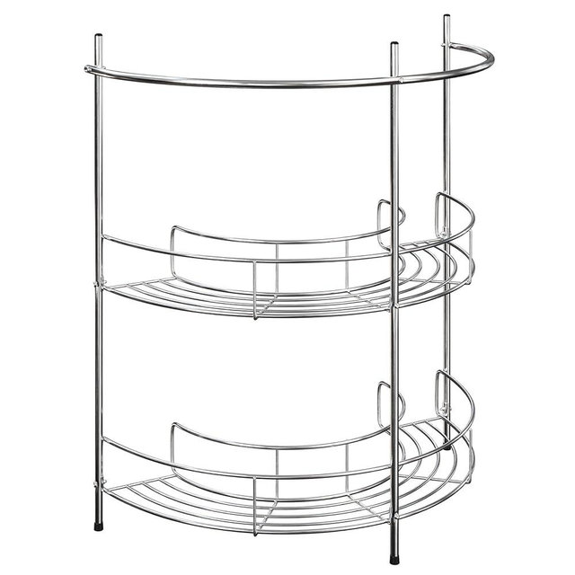 Lavish Home Pedestal Sink Organizer - Compact Under The Sink Rack with 2 Storage Shelves and Towel Holder - Space Saving Bathroom Storage