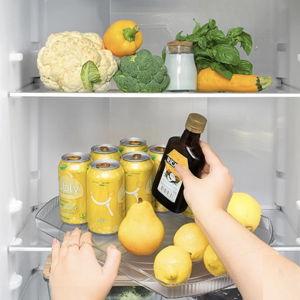Lazy Susan Turntable Organizer for Refrigerator | Clear Rectangle Lazy Susan | Condiment Organizer for Fridge Organizers and Storage | Cabinet, Kitchen, Pantry, Countertop
