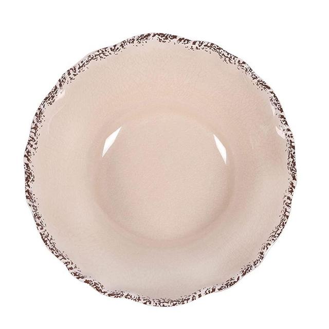 Gourmet Art Crackle Melamine 12"Serving Bowl,Salad, Mixing, Pasta Ivory