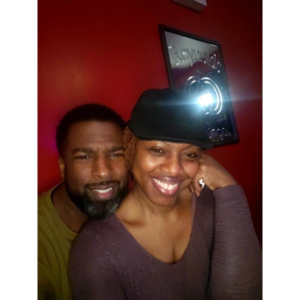 Our very first photo together while taking stepping lessons at Reynold's Lounge (Feb 2020).