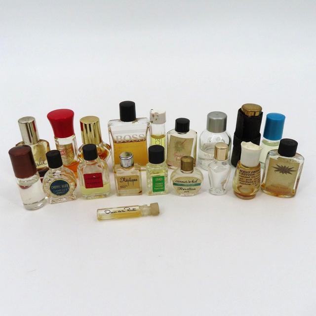 Lot of 19 Miniature Tiny Perfume Parfum Bottles Vintage Mixed Lot