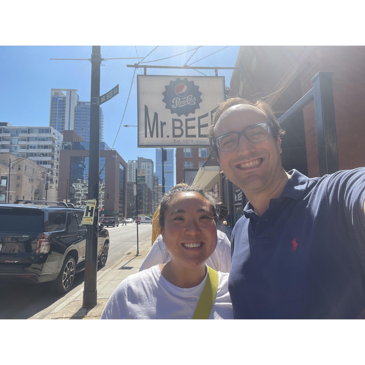 Outside Mr. Beef - to pay tribute to The Bear