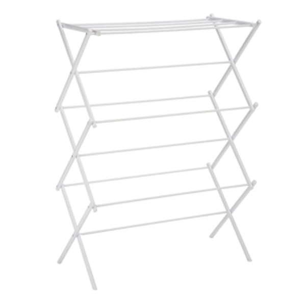 Amazon Basics Foldable Portable Clothes Drying Rack for Indoor Air Drying, Collapsible Design, 14.5" D x 29.5" W x 41.8" H, White