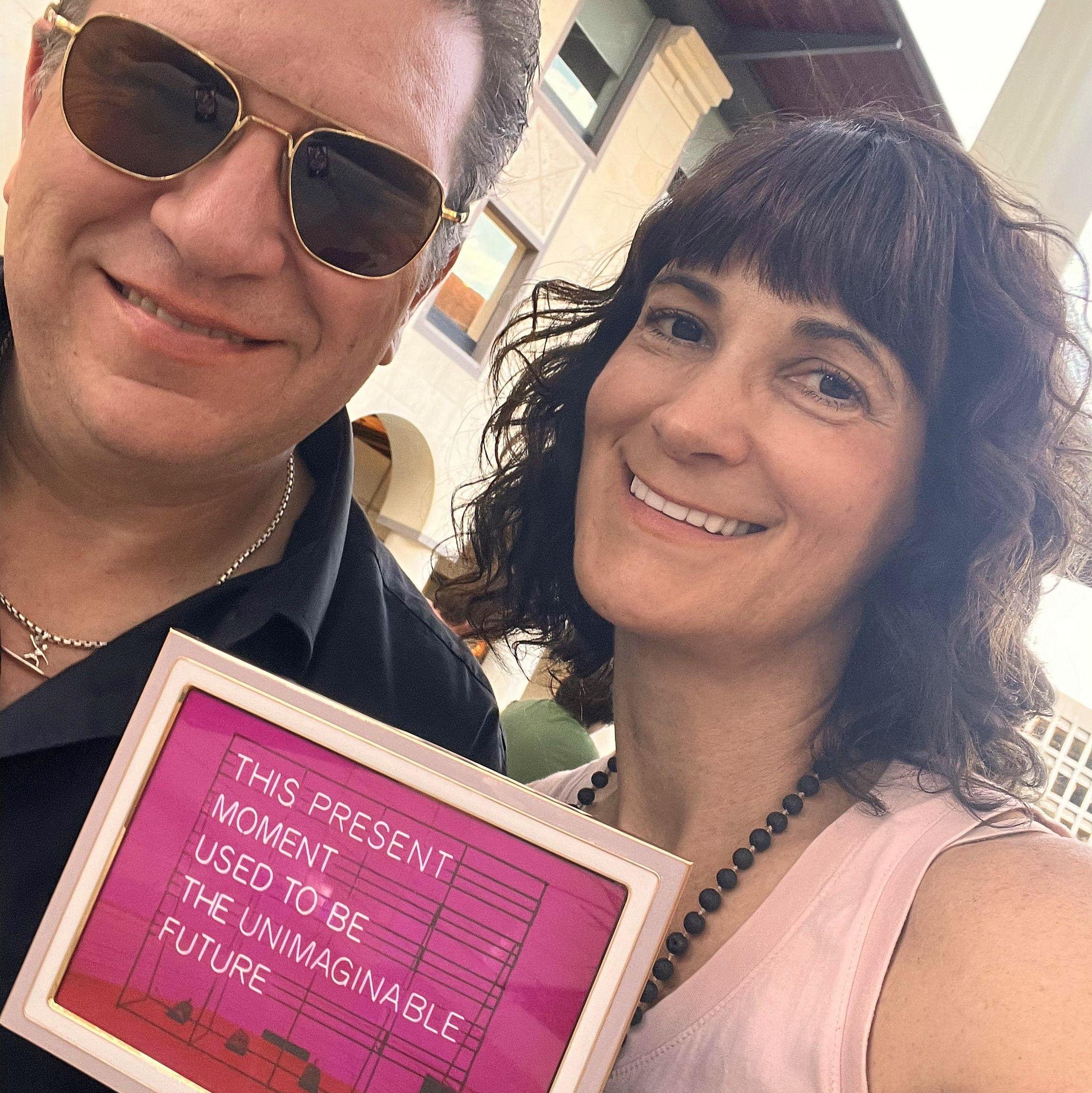 Full circle at the Blanton. Recreating our first date anniversary. Same spot, same spark—plus one unforgettable quote. 🖼️