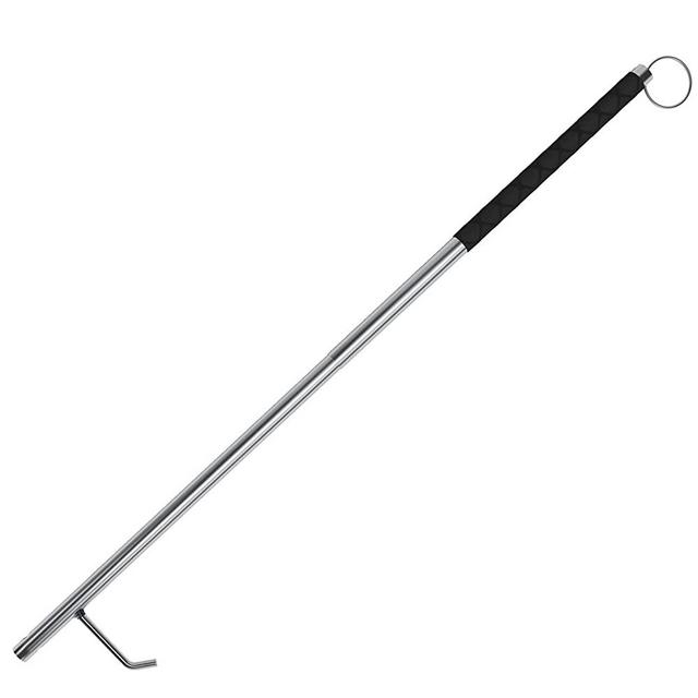 RAOMEIDE Outdoor Fire Poker for Fire Pit Camping, Campfire Poker for Fire Pit 32", Stainless Steel Fire Pit Poker Stick, Fireplace Poker Tools (Black)