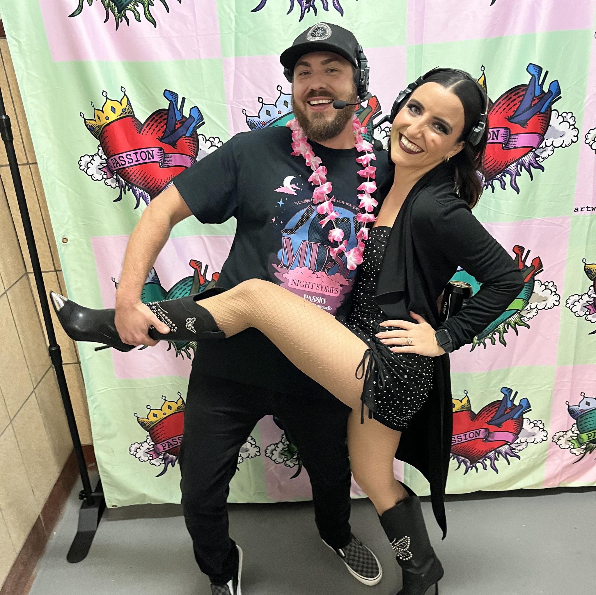 Muse Director and her head volunteer. Nick ended up on the headset at our last show, and it's safe to say we had a shit ton of fun backstage! Here's proof.