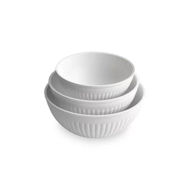 Nordic Ware 3 Piece Prep & Serve Mixing Bowl Set, White
