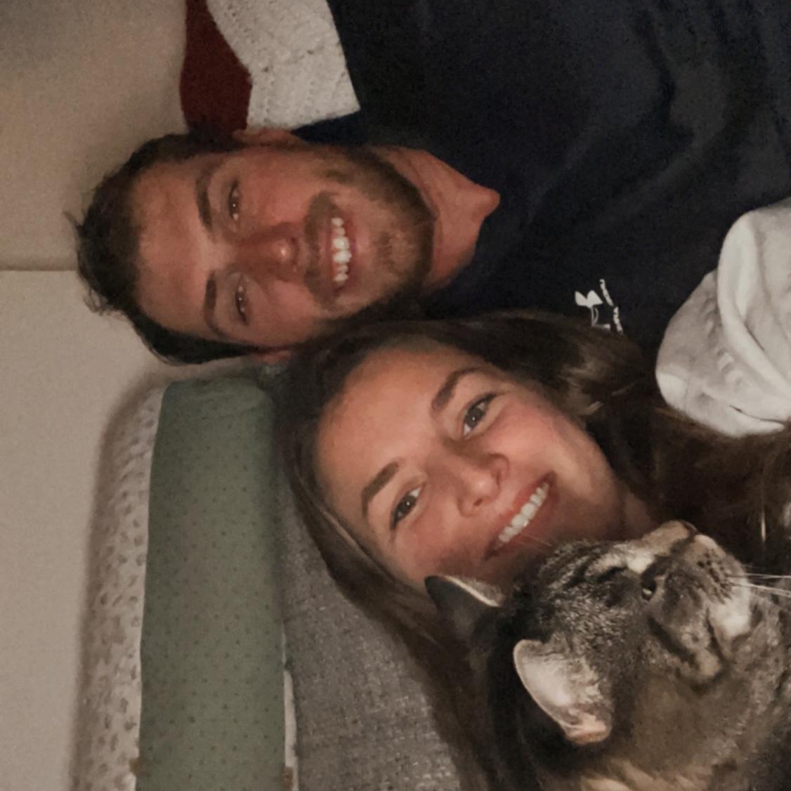 Where you can find us most nights, especially if Bruce wants to cuddle!