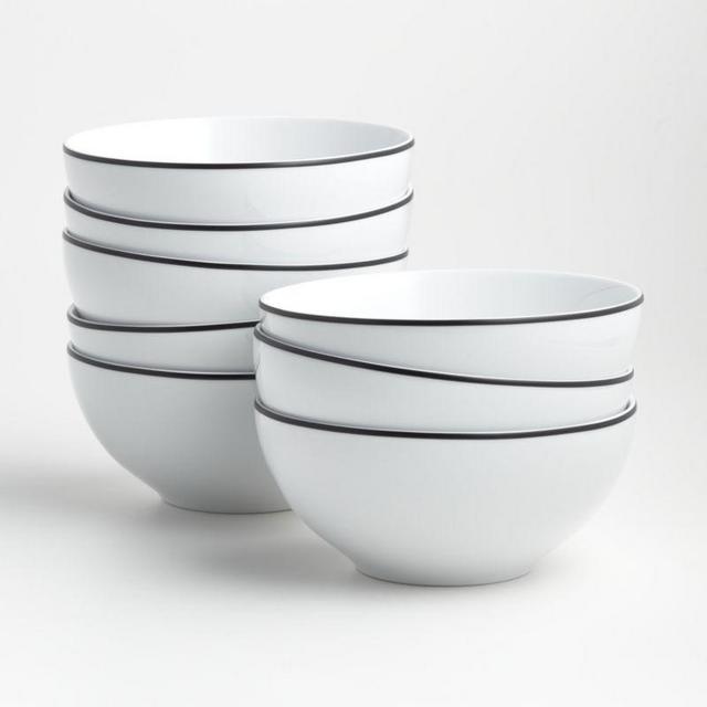 Aspen Black Band Bowls, Set of 8